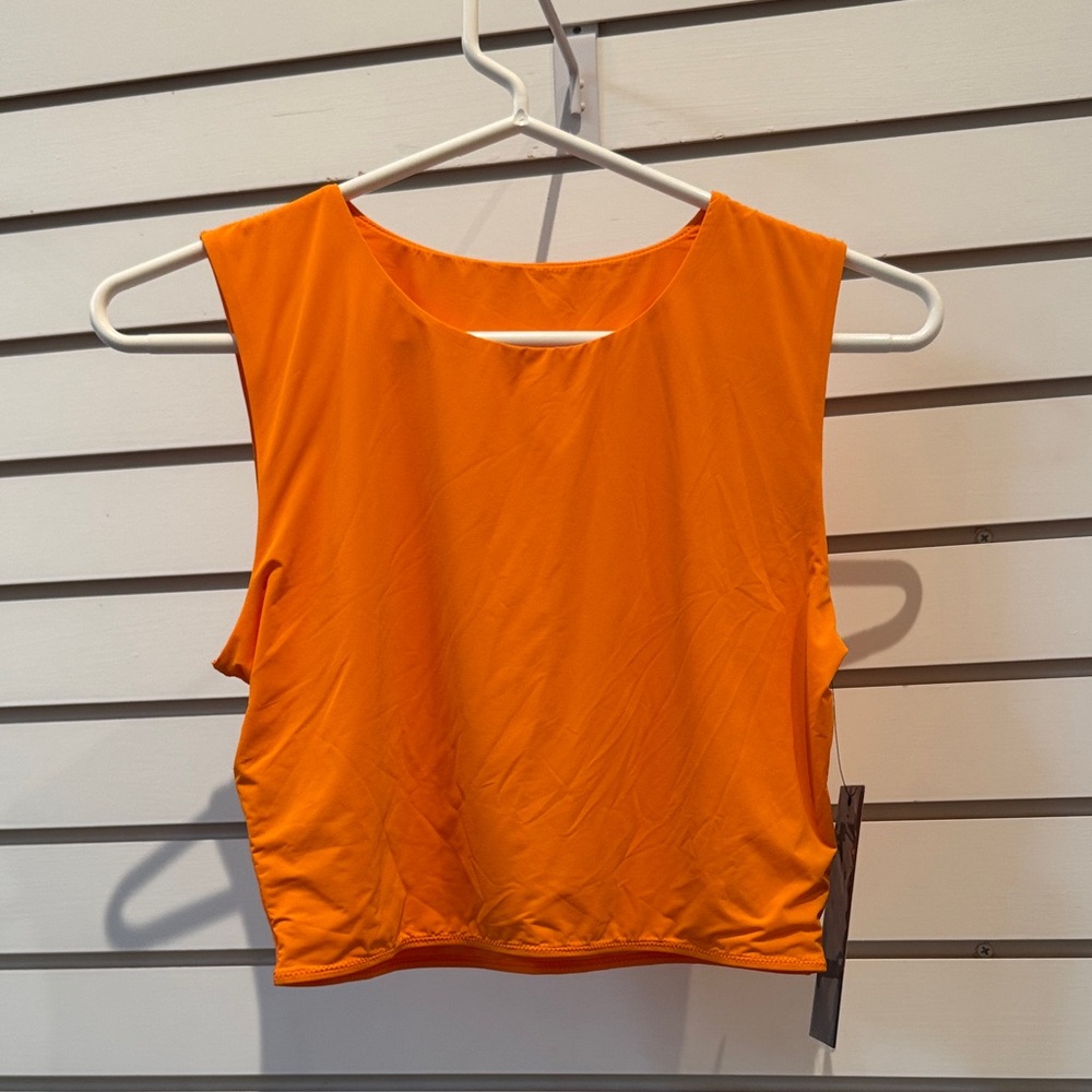 Mono B Vibrant Orange Crop Top